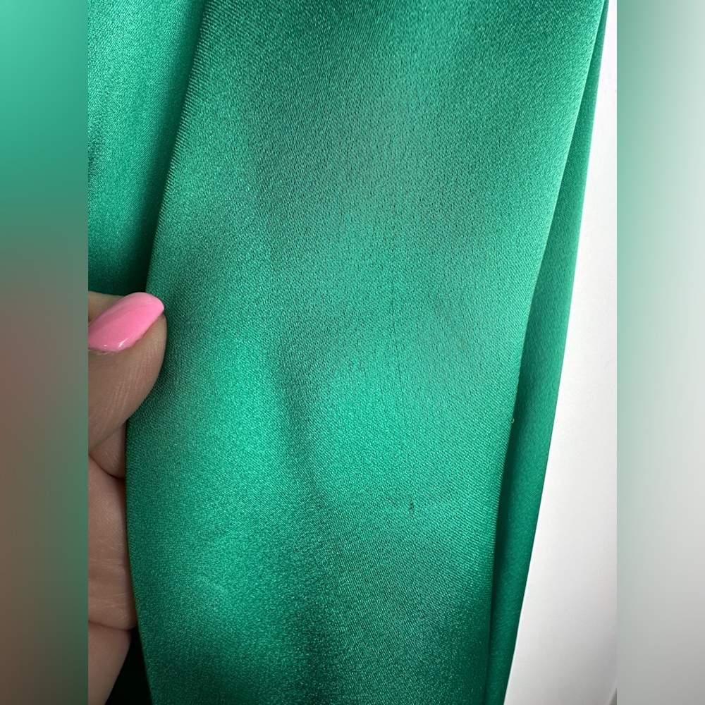 Rami Brooke Madeline Gown Deep V Long Sleeve Green Maxi Dress Size 0 - Picture 16 of 17